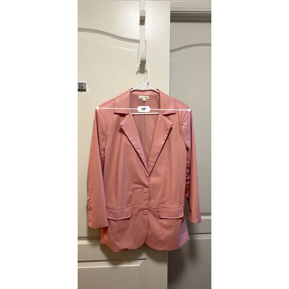 For Love & Lemons Talia Pink Faux Leather Blazer XS - Picture 7 of 8